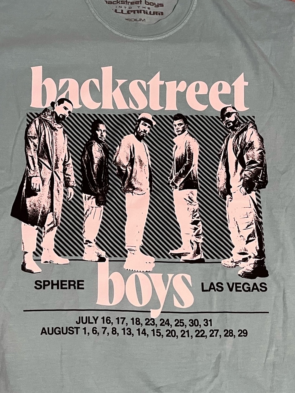 Backstreet Boys Mint Green Shirt All New 2026 Dates- Size Medium